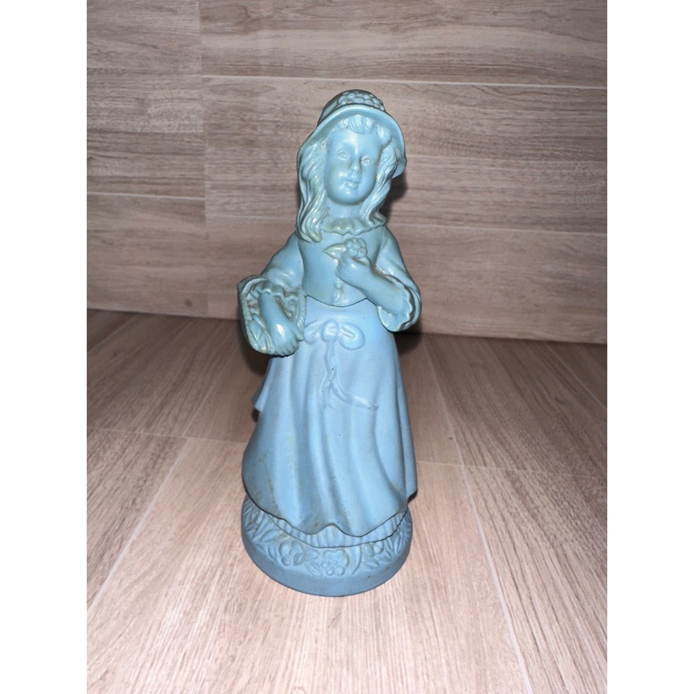 Avon Little Girl Blue Brocade Cologne Women 3oz Blue Good Vintage Figural Bottle